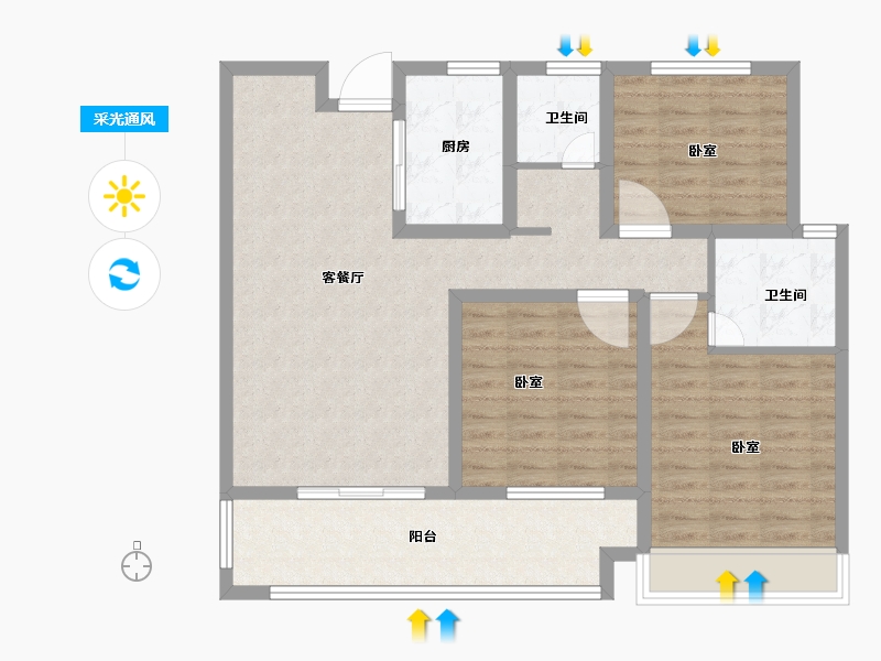 河南省-南阳市-圣瀚状元府-98.82-户型库-采光通风