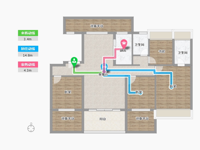 河南省-南阳市-山水绿城-123.38-户型库-动静线