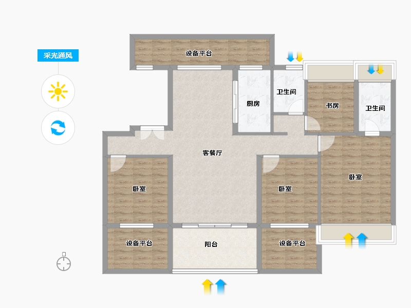 河南省-南阳市-山水绿城-123.38-户型库-采光通风