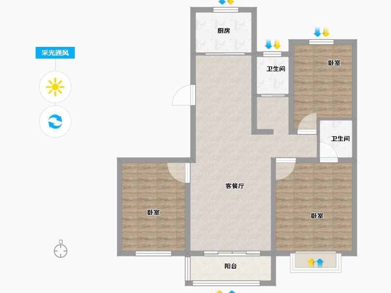 河南省-商丘市-尚景佳苑-99.69-户型库-采光通风