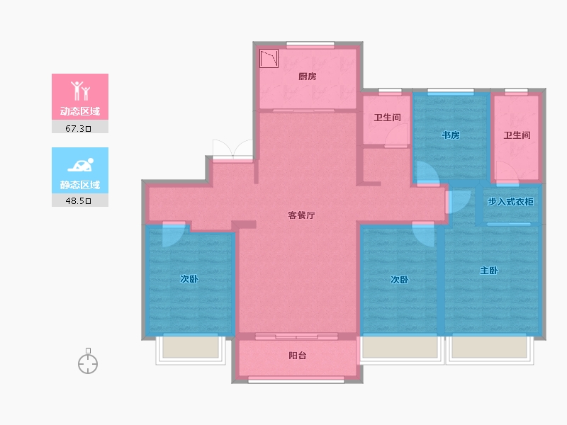 山东省-济南市-银丰玖玺城-102.40-户型库-动静分区