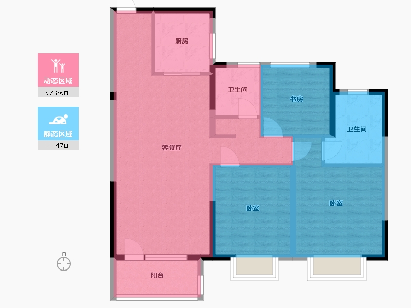 河南省-许昌市-华润紫云府-91.66-户型库-动静分区