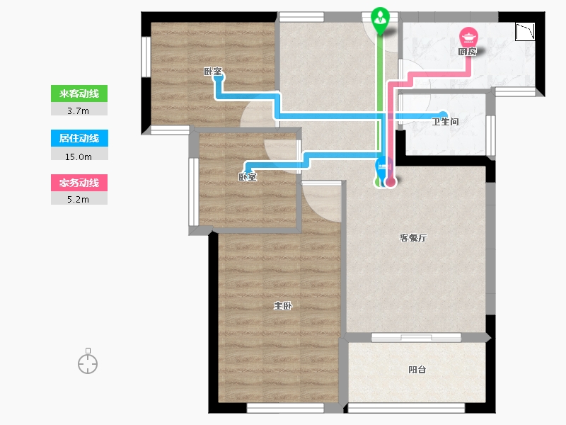 河南省-信阳市-中环荣域Ⅱ期悦棠-72.00-户型库-动静线