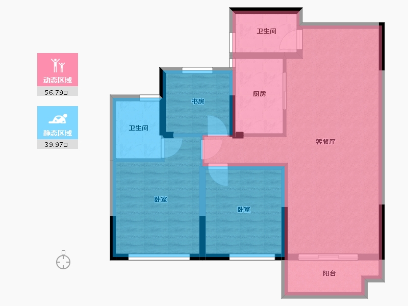 浙江省-杭州市-绿城学府新城-86.27-户型库-动静分区