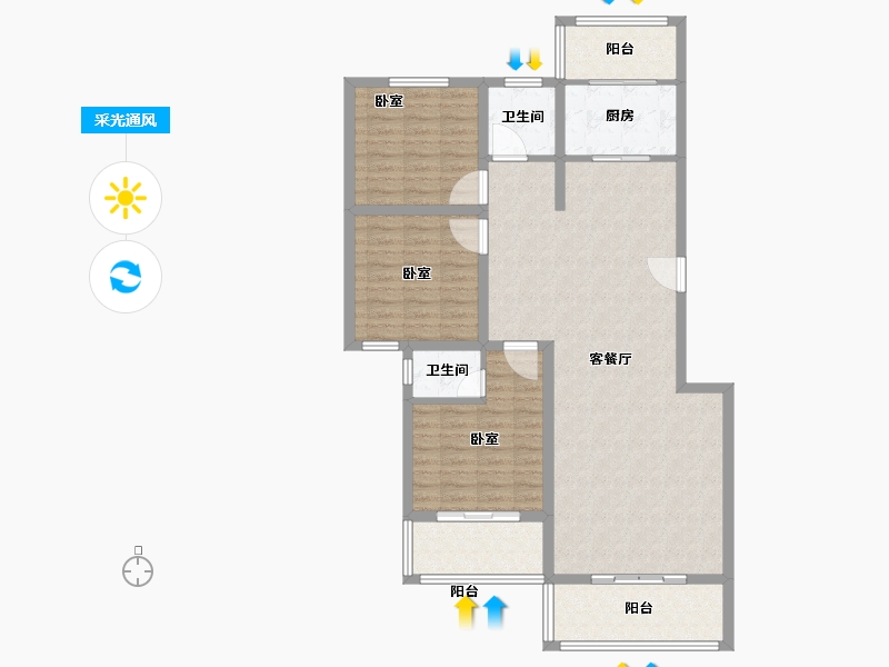 河南省-开封市-埃菲尔公馆-109.99-户型库-采光通风