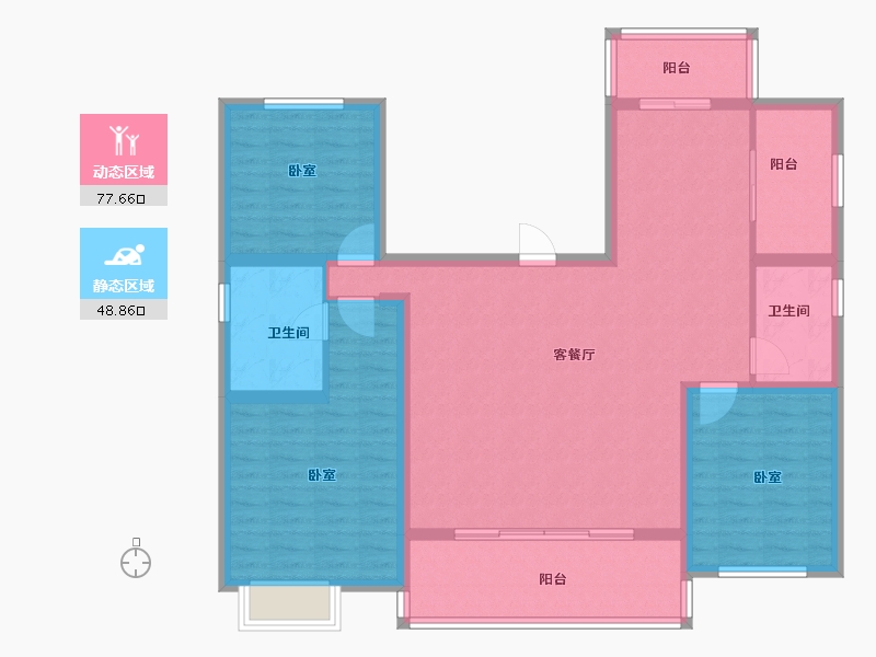 河南省-信阳市-金牛国际社区-113.90-户型库-动静分区