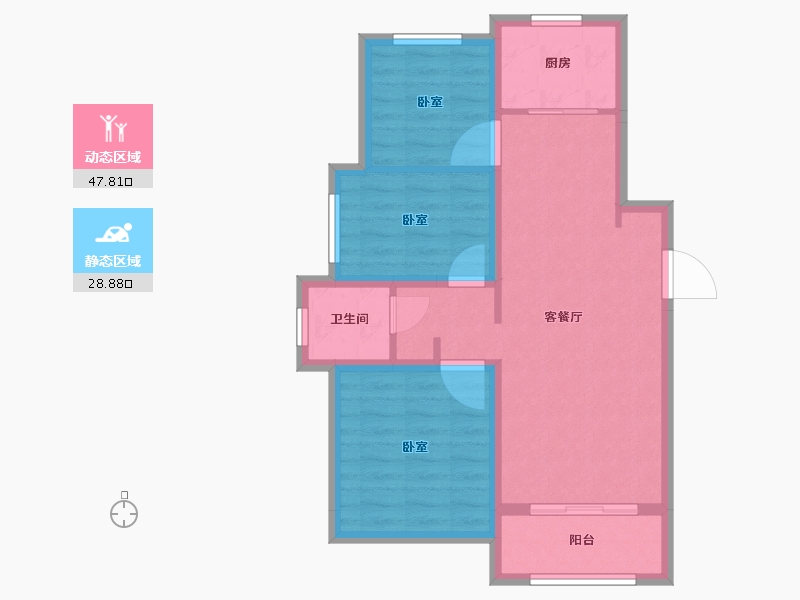 山东省-济南市-海信彩虹谷-68.33-户型库-动静分区