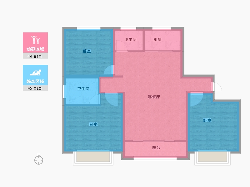 山东省-菏泽市-陶城怡景-82.09-户型库-动静分区