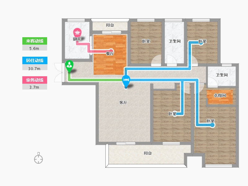 河南省-许昌市-建业春天里-135.29-户型库-动静线