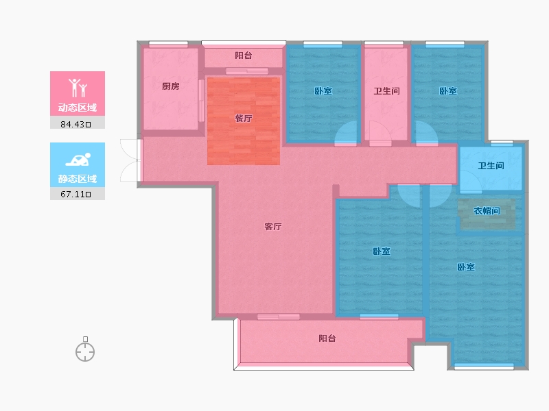 河南省-许昌市-建业春天里-135.29-户型库-动静分区