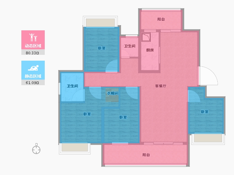 河南省-信阳市-鑫盛息州府-126.59-户型库-动静分区