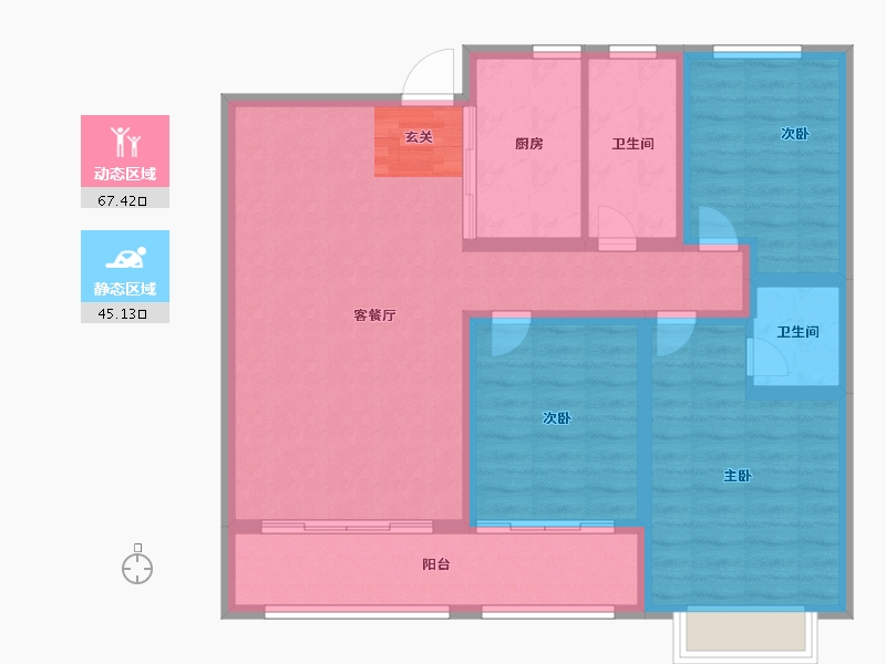 山东省-淄博市-忆江南启园-101.00-户型库-动静分区