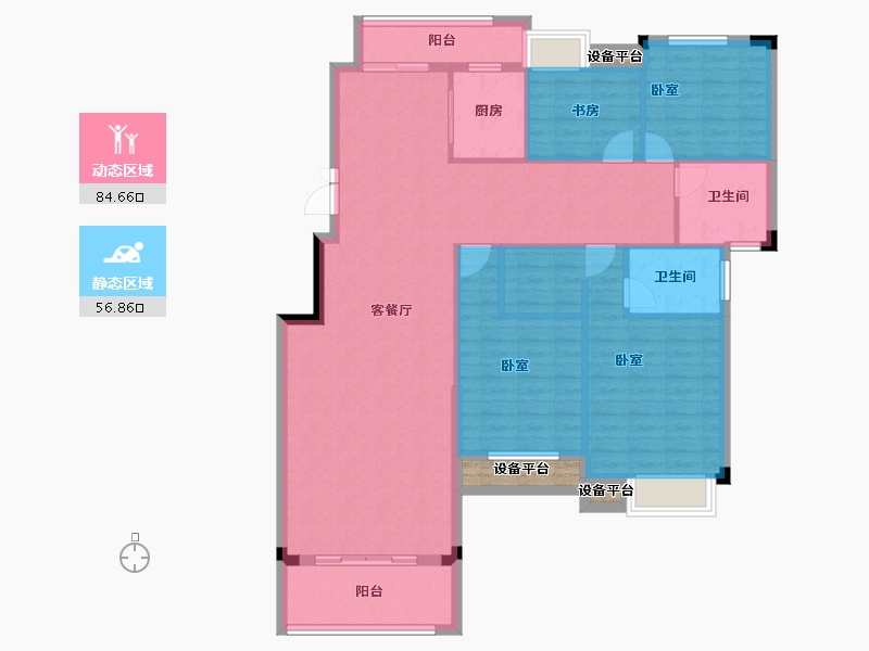 河南省-信阳市-美景东方-132.09-户型库-动静分区