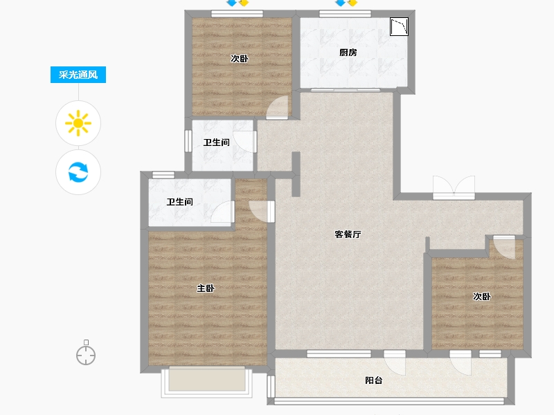 山东省-济南市-银丰玖玺城-114.00-户型库-采光通风