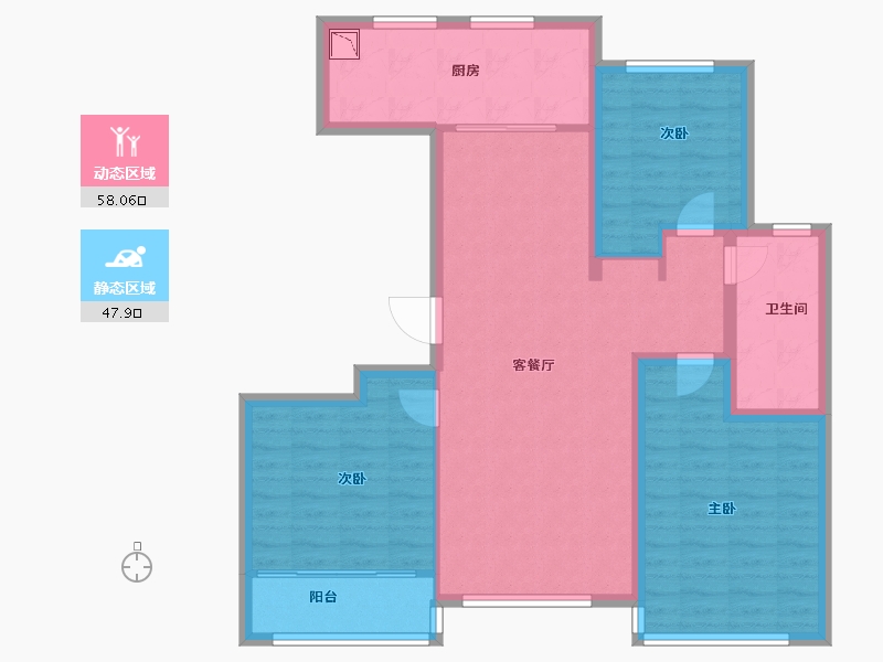 山东省-济南市-中康绿城百合花园-95.00-户型库-动静分区