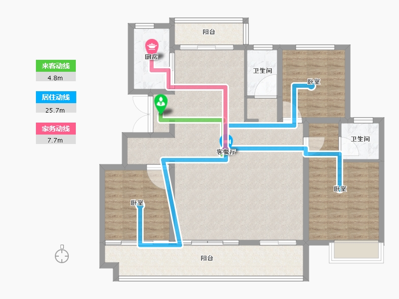 河南省-信阳市-四季花城Ⅰ期·牡丹园-115.70-户型库-动静线