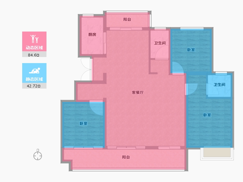 河南省-信阳市-四季花城Ⅰ期·牡丹园-115.70-户型库-动静分区