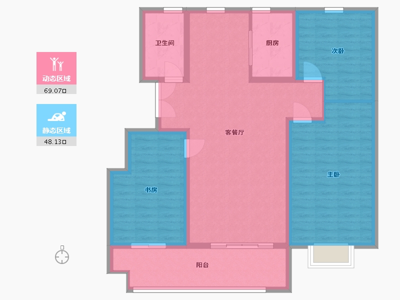 山东省-临沂市-时代城荣园-106.00-户型库-动静分区