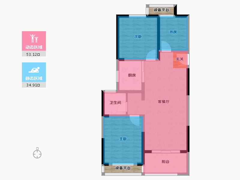 江苏省-常州市-随园金麟府-82.00-户型库-动静分区