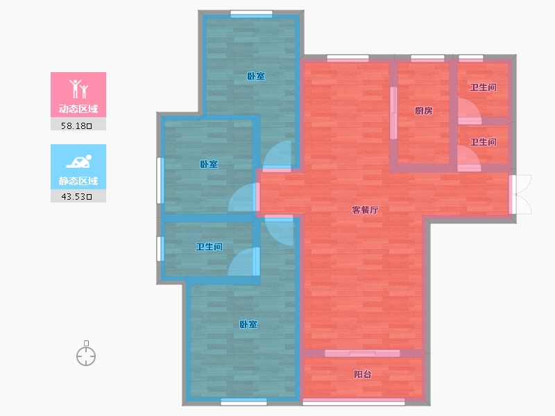 河南省-开封市-豪门卡帝亚庄园-89.70-户型库-动静分区