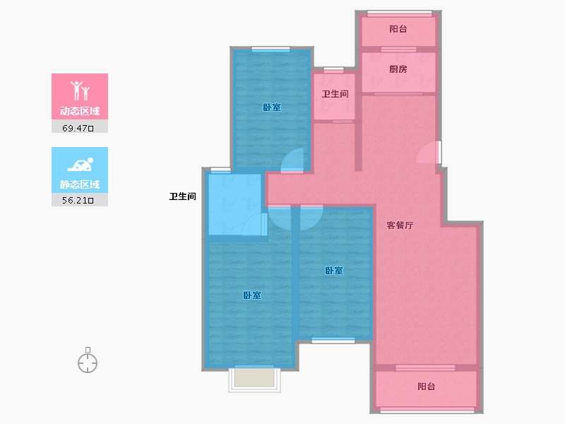 河南省-开封市-埃菲尔公馆-112.00-户型库-动静分区