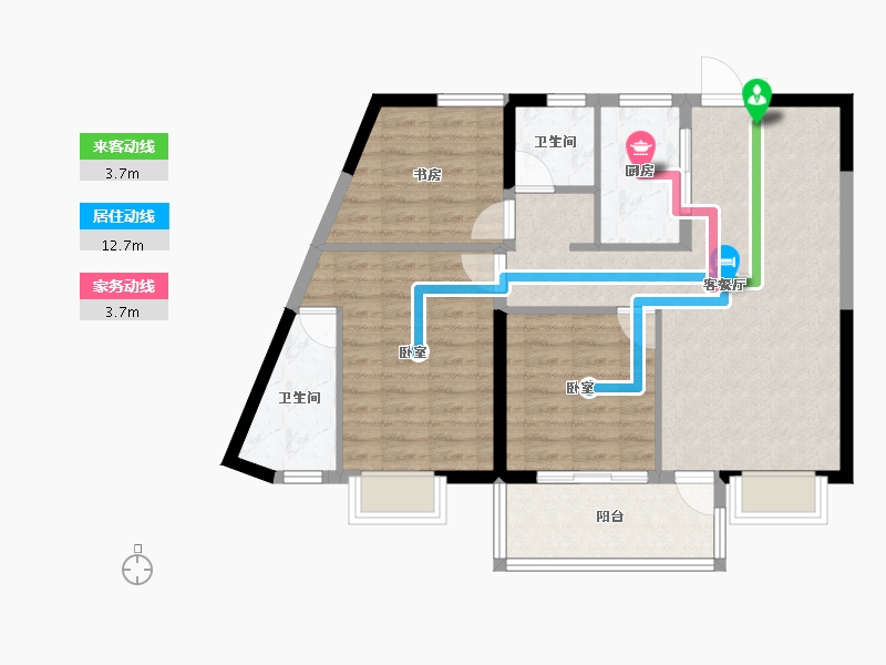 河南省-信阳市-华仪富丽华城-85.01-户型库-动静线