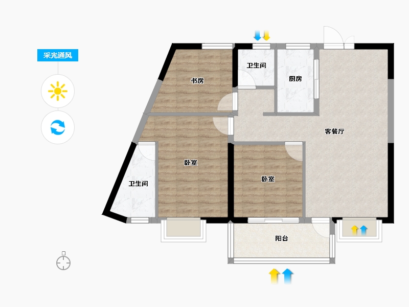 河南省-信阳市-华仪富丽华城-85.01-户型库-采光通风