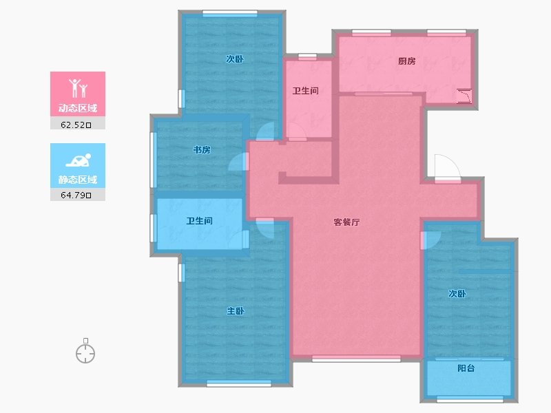 山东省-济南市-中康绿城百合花园-112.40-户型库-动静分区