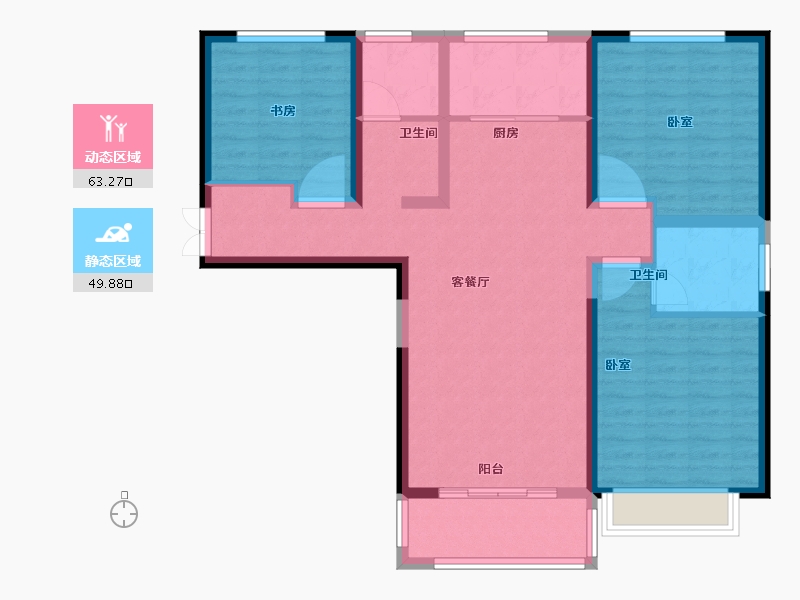 河南省-郑州市-郑地新港华苑-101.38-户型库-动静分区