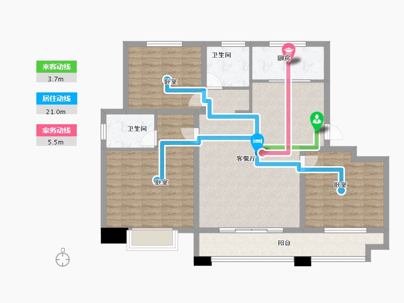 山东省-菏泽市-陶城怡景-100.63-户型库-动静线