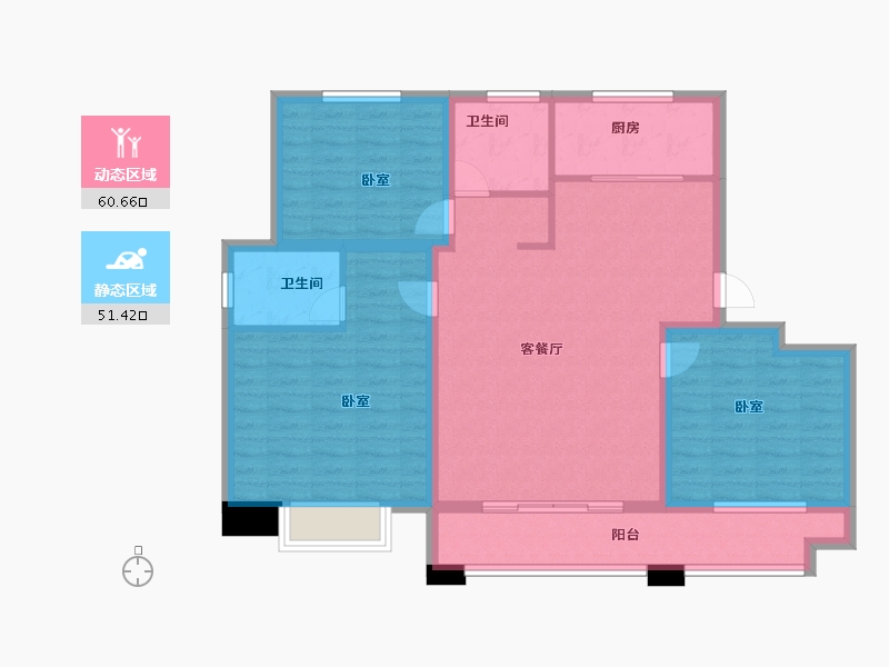 山东省-菏泽市-陶城怡景-100.63-户型库-动静分区