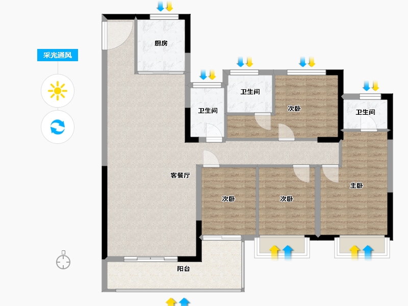 福建省-厦门市-中骏璟峰-114.00-户型库-采光通风