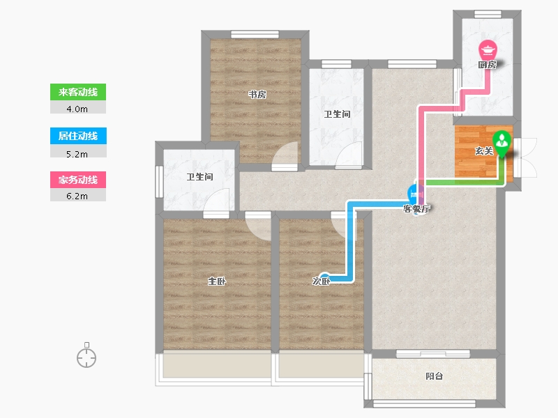 山东省-淄博市-东方星城塾香园-88.75-户型库-动静线