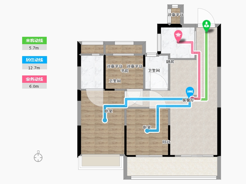 浙江省-温州市-世茂璀璨瓯江-86.00-户型库-动静线