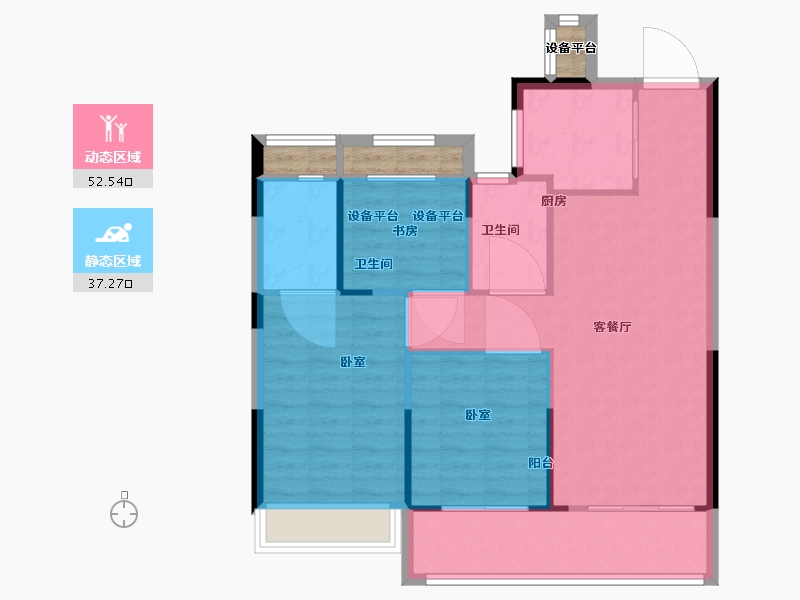 浙江省-温州市-世茂璀璨瓯江-86.00-户型库-动静分区