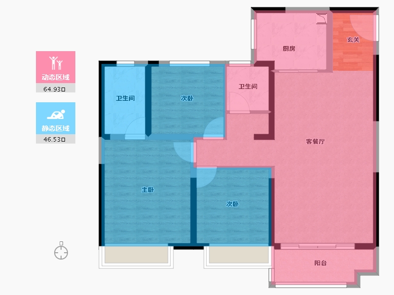 山东省-淄博市-金科集美嘉亿-100.00-户型库-动静分区