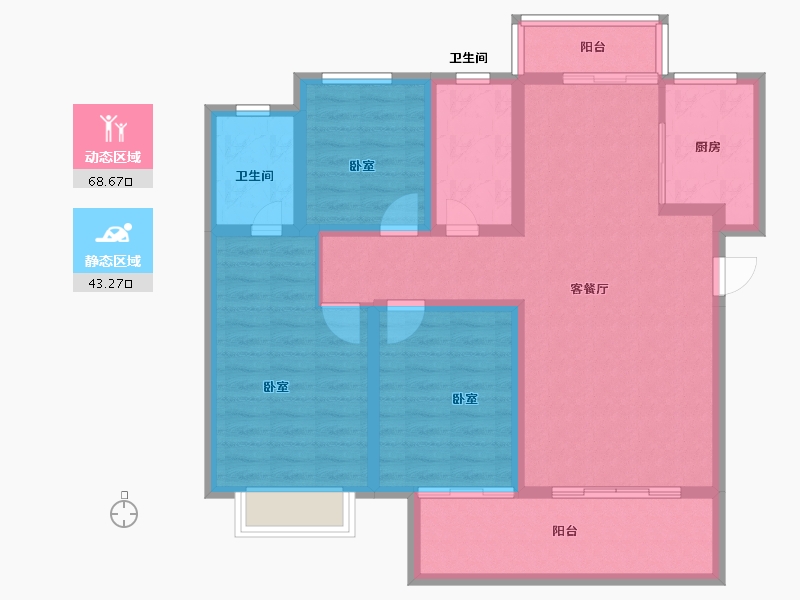 河南省-信阳市-德润上和府-99.91-户型库-动静分区