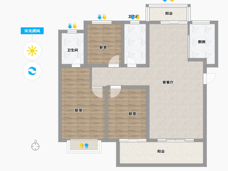 河南省-信阳市-德润上和府-99.91-户型库-采光通风