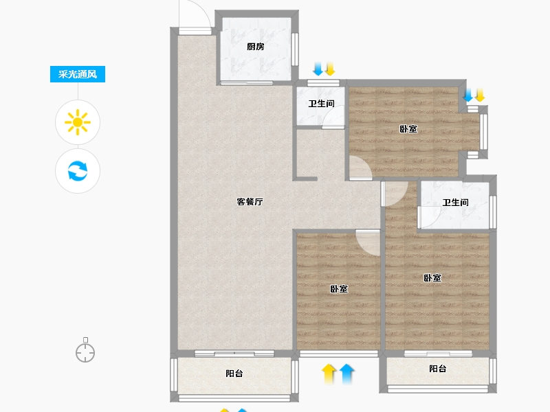 河南省-南阳市-儒林文化苑-103.54-户型库-采光通风