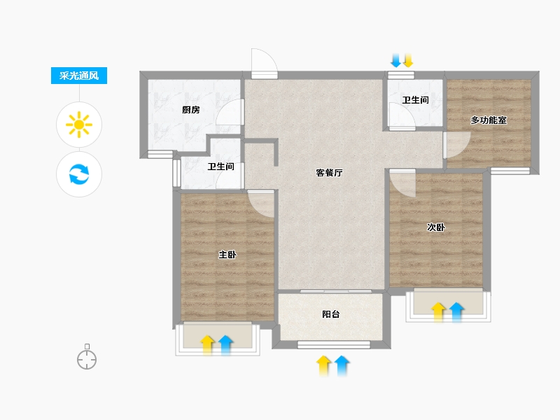 福建省-厦门市-国贸天成一二期-75.00-户型库-采光通风