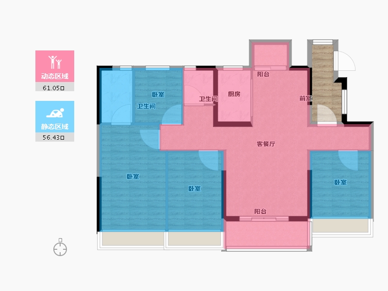 山东省-淄博市-碧桂园翡翠城-112.00-户型库-动静分区