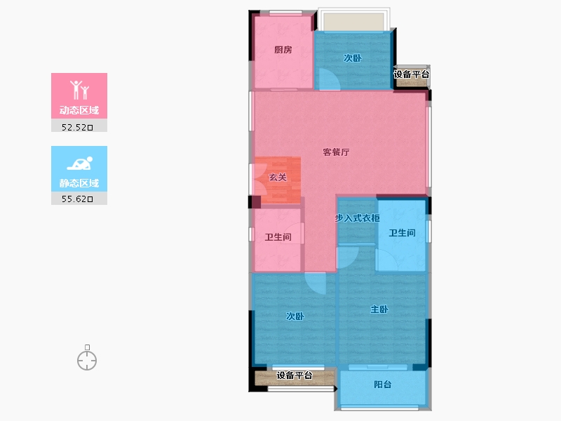 浙江省-台州市-天铂华庭-102.00-户型库-动静分区