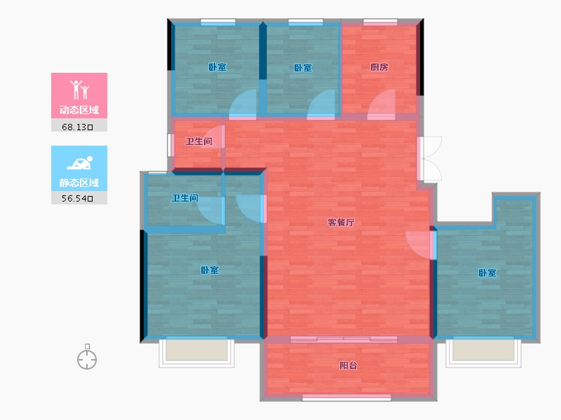 河南省-郑州市-龙居华府-112.65-户型库-动静分区