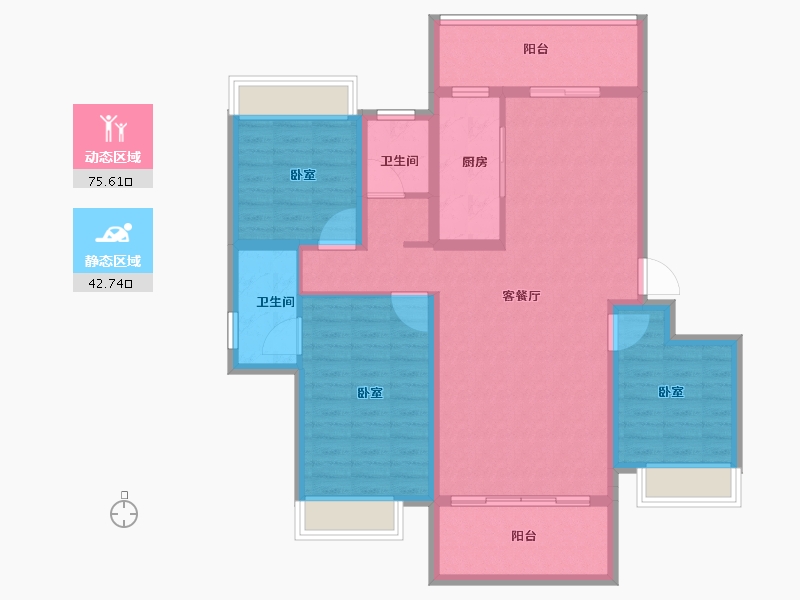 河南省-信阳市-鑫盛息州府-106.11-户型库-动静分区