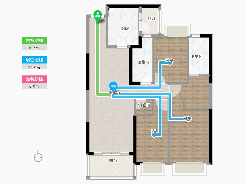 河南省-商丘市-商丘恒大珺睿府-103.98-户型库-动静线