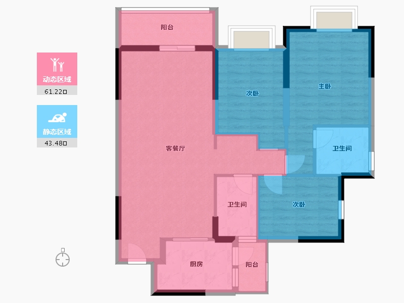 贵州省-贵阳市-恒大金阳新世界-94.08-户型库-动静分区