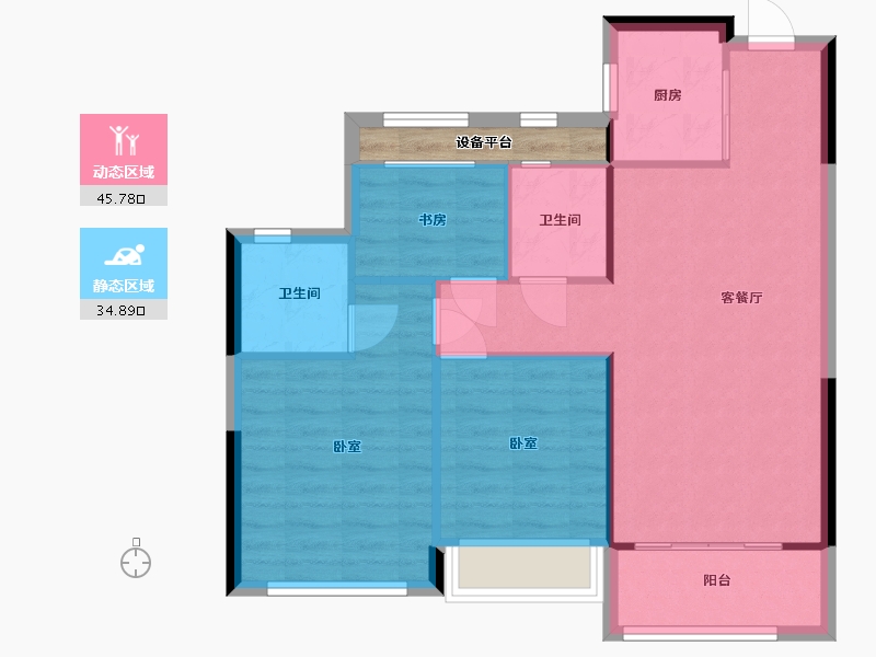 浙江省-温州市-世茂璀璨瓯江-75.99-户型库-动静分区