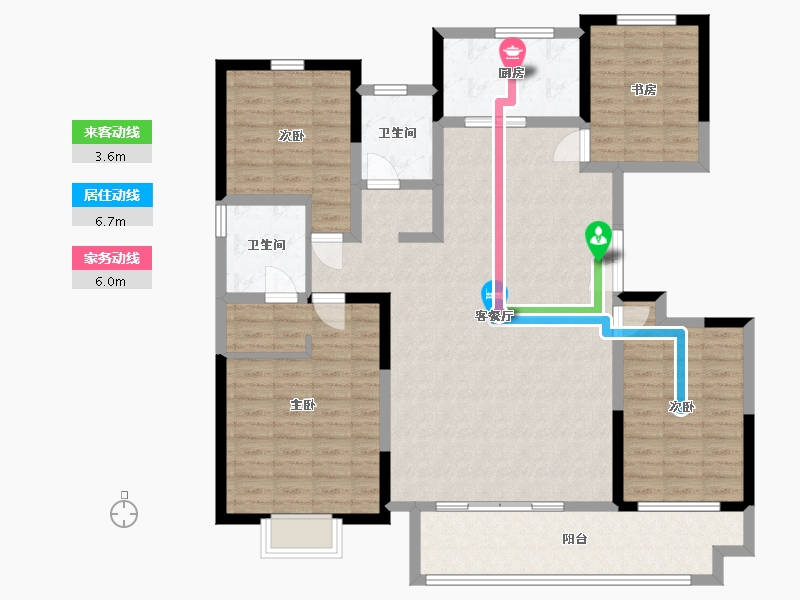 山东省-临沂市-泰鑫东望府-130.17-户型库-动静线