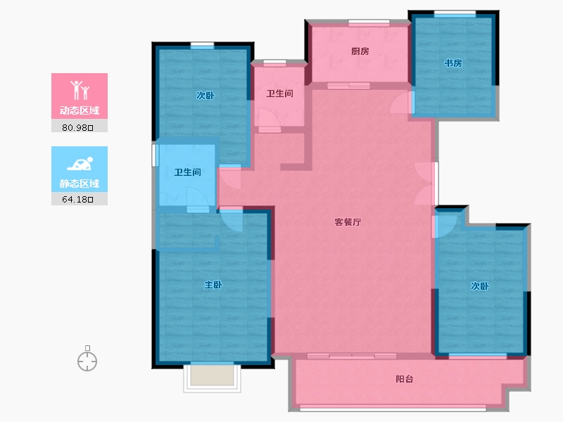 山东省-临沂市-泰鑫东望府-130.17-户型库-动静分区