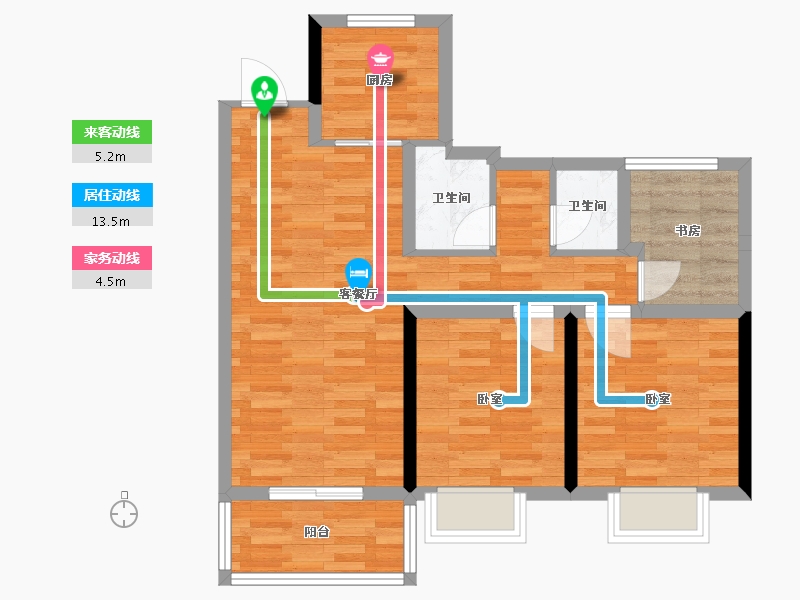 河南省-郑州市-星联·樾棠-71.00-户型库-动静线